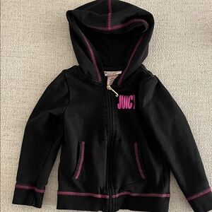Juicy Couture Kids Black Hoodie with Pink Details